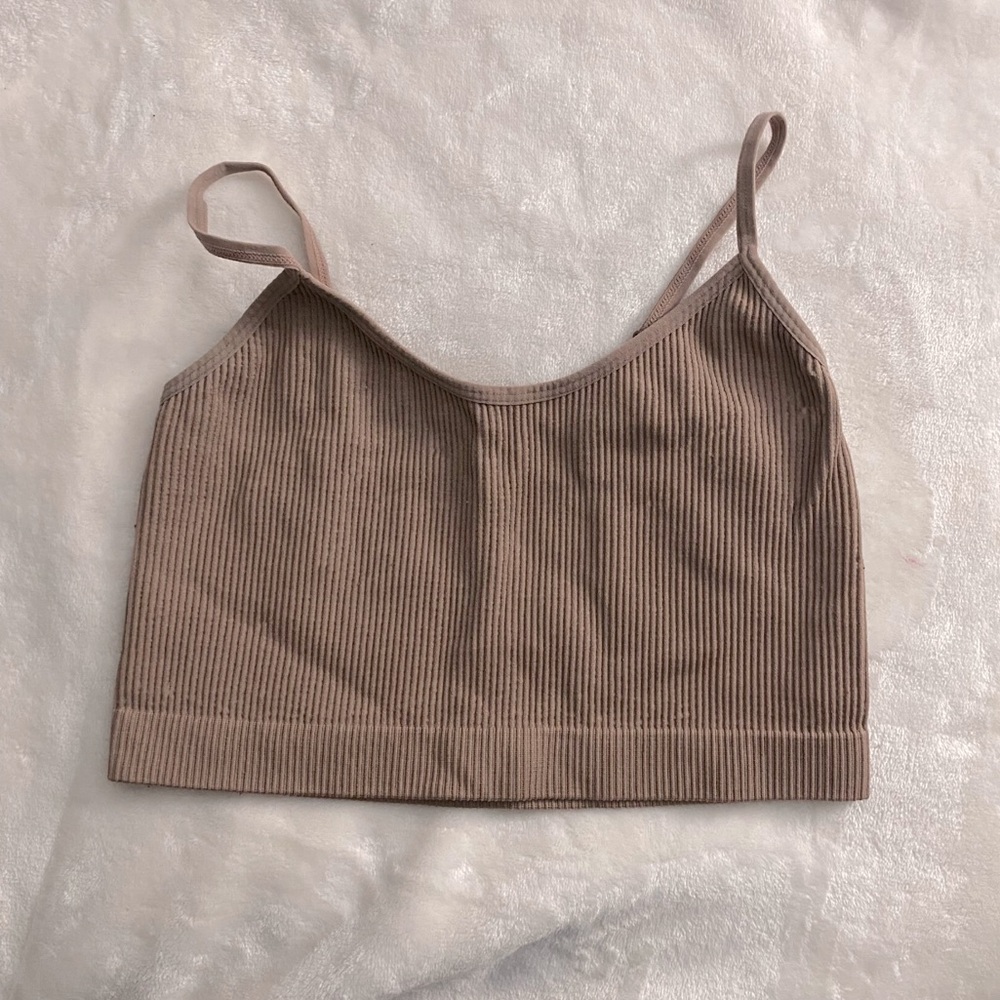 Brown cropped tank